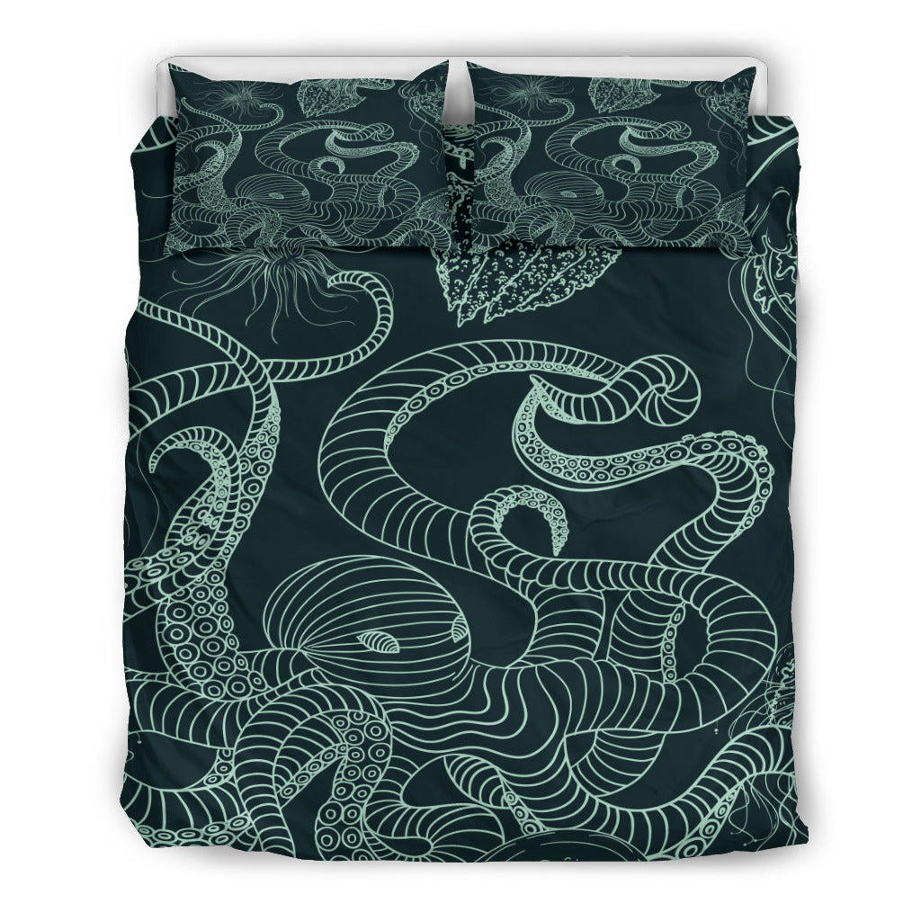 Octopus &Jellyfish Oceanic Design Bedding Set