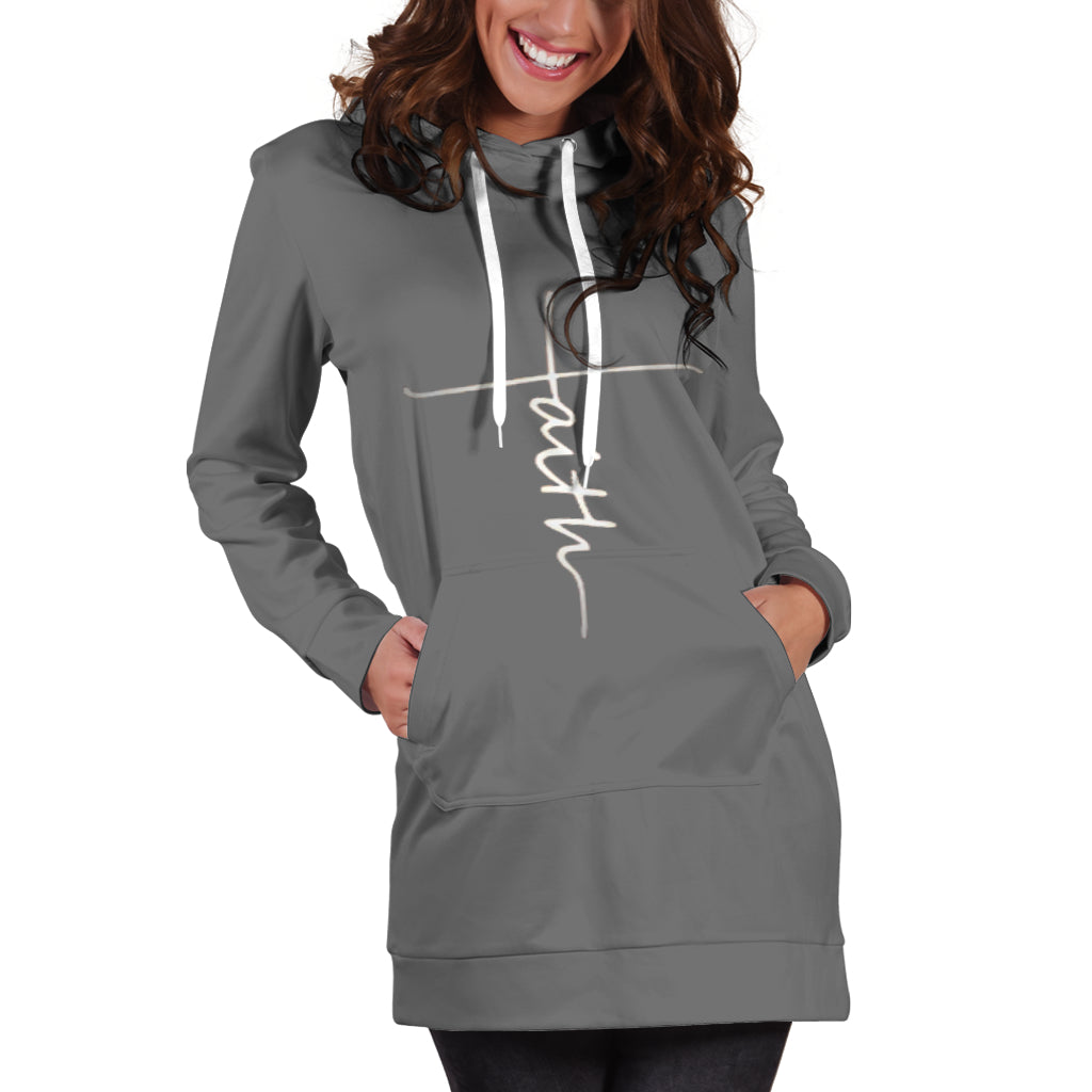 Faith Hoodie Dress Gray