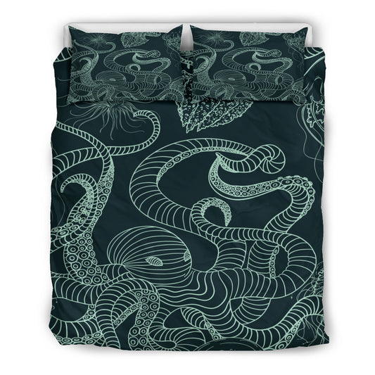 Octopus &Jellyfish Oceanic Design Bedding Set