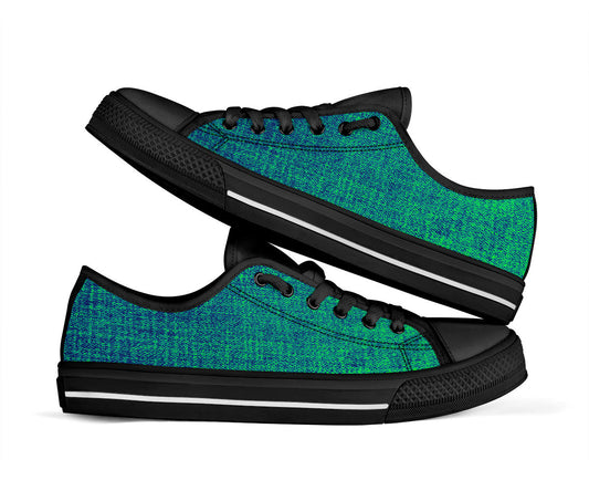 Green Jeans Low Tops- Black Bottoms