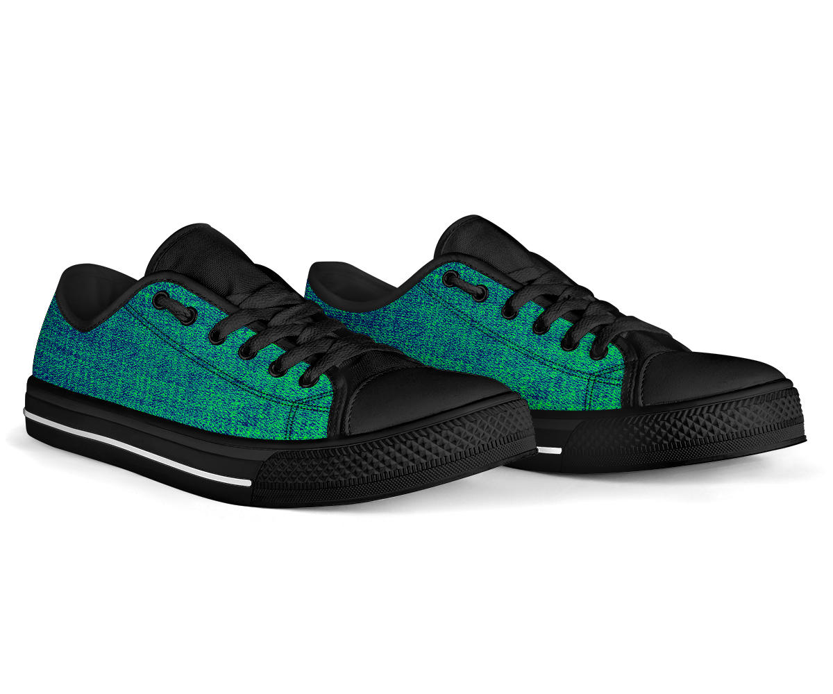 Green Jeans Low Tops- Black Bottoms