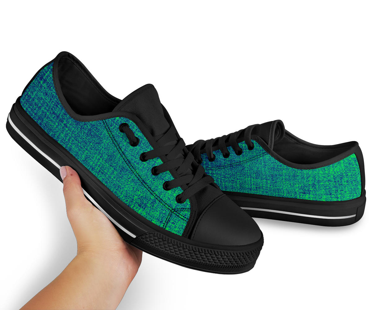 Green Jeans Low Tops- Black Bottoms
