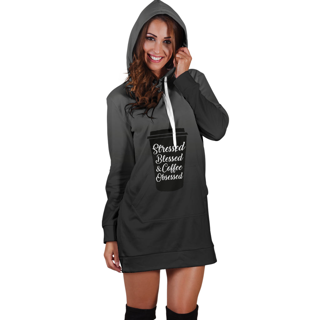 Stressed, Blessed & Coffee Obsessed | Women's Hoodie Dress