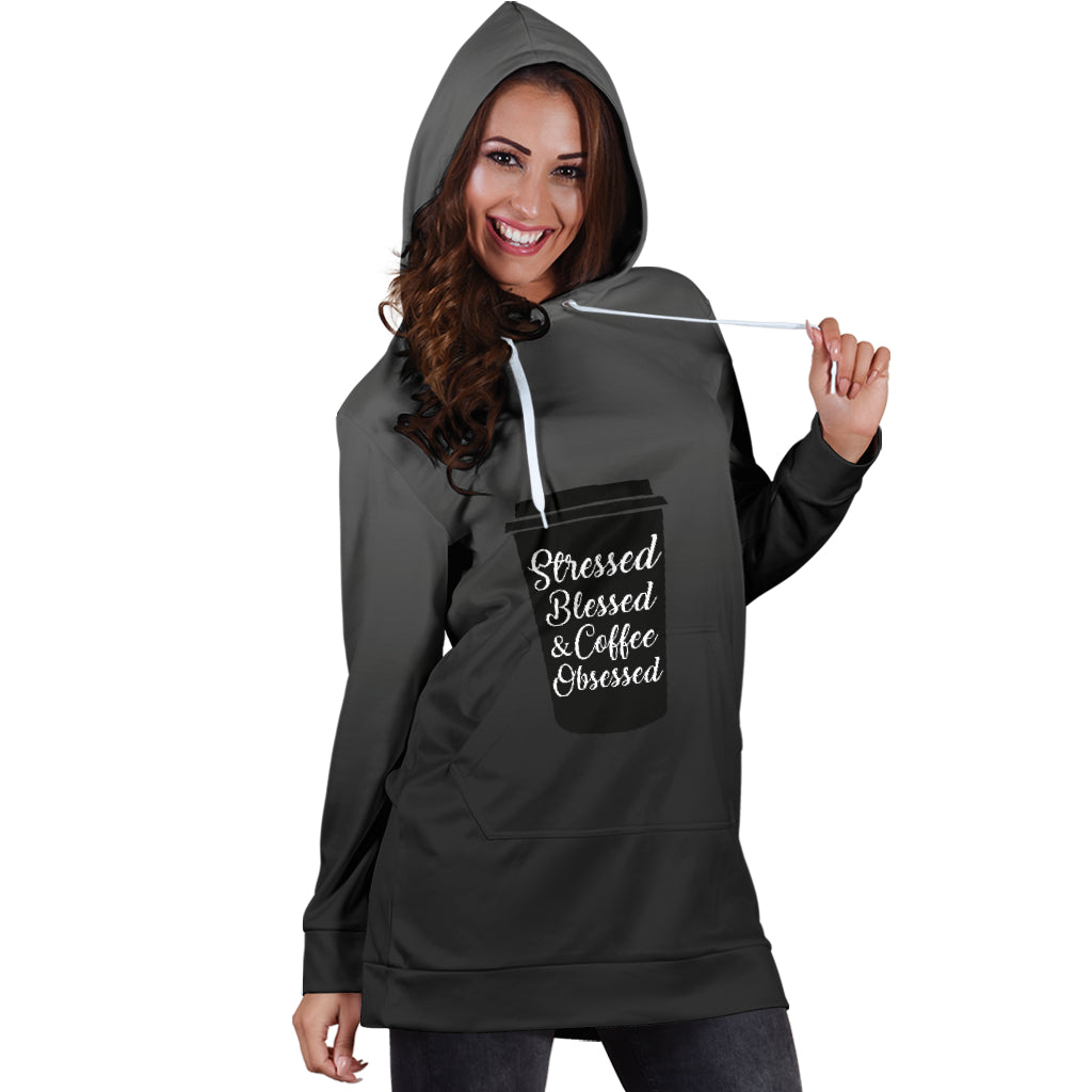 Stressed, Blessed & Coffee Obsessed | Women's Hoodie Dress