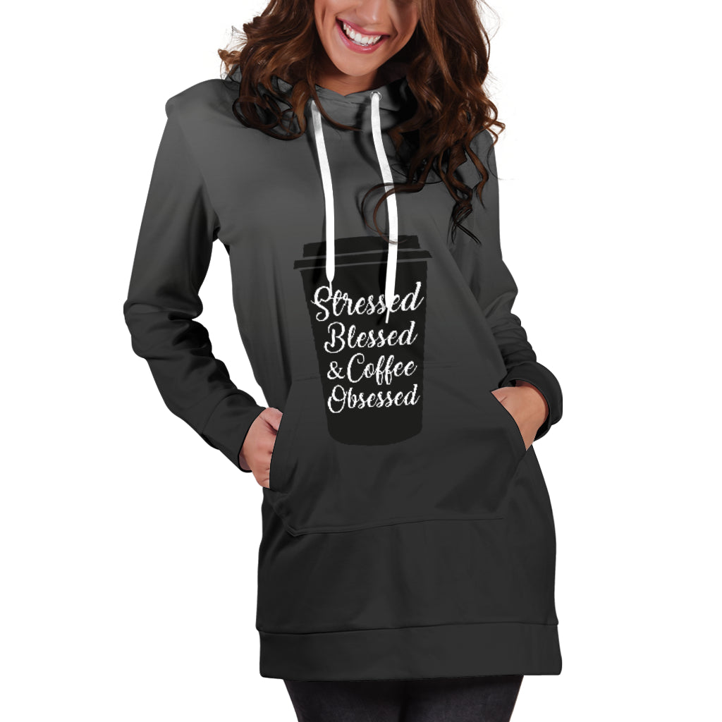 Stressed, Blessed & Coffee Obsessed | Women's Hoodie Dress